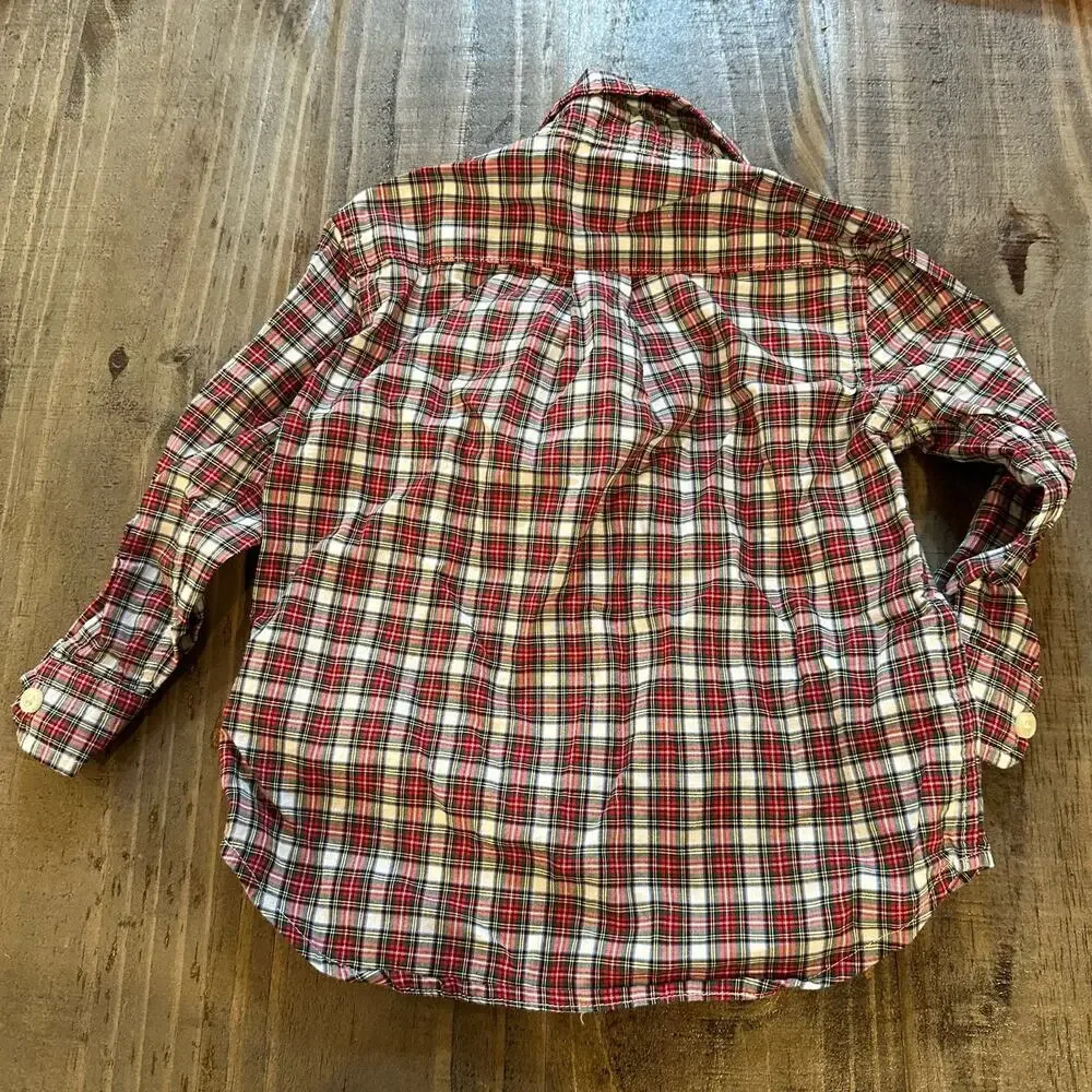 Boy's Ralph Lauren Plaid Button Down Long Sleeve Shirt sz 12 m Polo Pony Logo